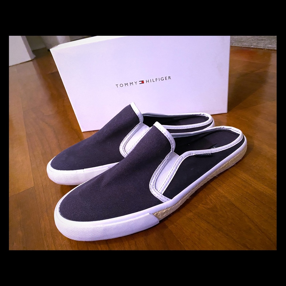 Tommy Hilfiger navy blue mules
